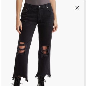 Maggie Destroyed Crop Straight Leg Jeans